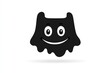 © Khalida - Halloween-themed cute blob monster face in flat black vector style, playful and simple.