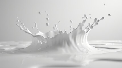 Sticker - Milk splash on white background