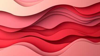 Poster - abstract layered design with wavy patterns in various shades of red, creating a dynamic visual textu