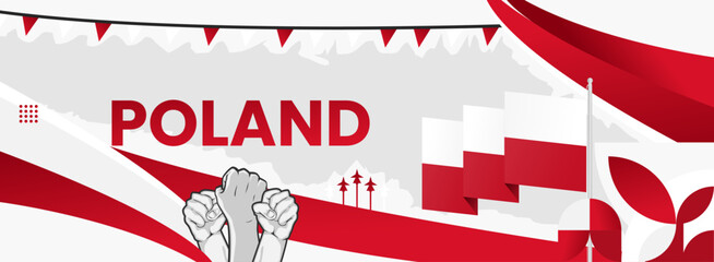 Wall Mural - Poland national day banner. Illustration background for National Independence day celebrating.