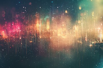 Wall Mural - colorful cosmic nebula with starry particles in a gradient background generative ai