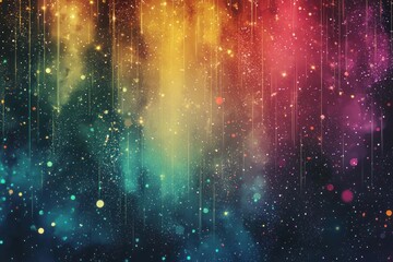 Wall Mural - colorful cosmic nebula with starry particles in a gradient background generative ai