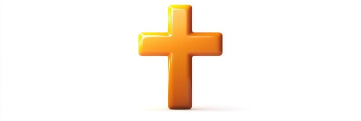 High contrast 3D vector cross, simple cartoon style for Halloween.