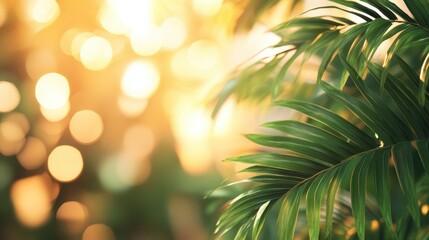 Poster - defocused abstract background of tropical interior in a 3d rendering