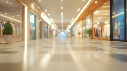 Poster - Abstract background of a shopping mall in 3D rendering with shallow depth of focus