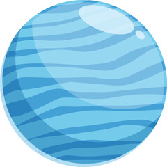Poster - blue planet neptune with glowing atmosphere is orbiting in space
