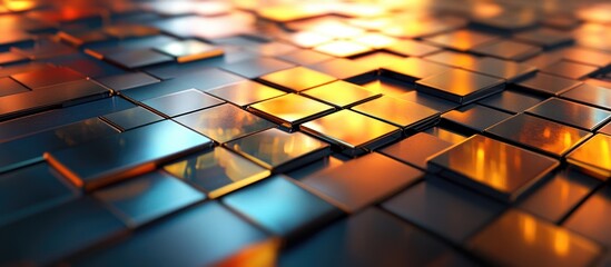 Poster - 3D rendering of an abstract tiled background