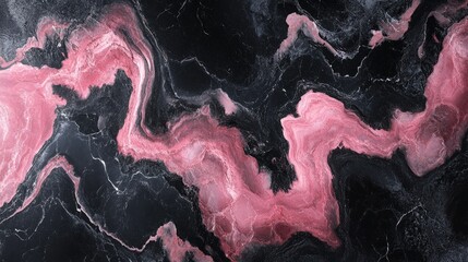 Poster - 3D rendering of black and pink marble texture