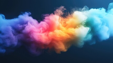 Leinwandbilder - Paint splash captured in a 3D cartoon rendering resembling smoke or colorful clouds illuminated by varying light temperatures At times it can appear similar to a deep space fragment observed throu