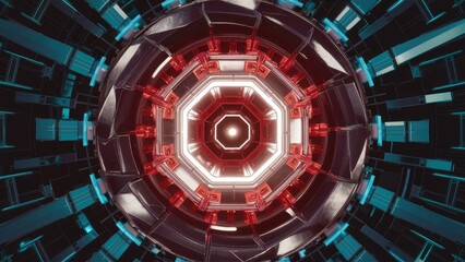 Poster - Abstract octagonal geometric shapes background, digital art concept featuring futuristic technology and innovative design elements.