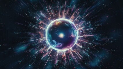 Poster - Abstract particles background for digital technology and corporate presentations