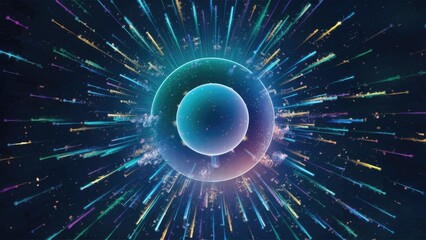Poster - Abstract particles background for digital technology and corporate presentations