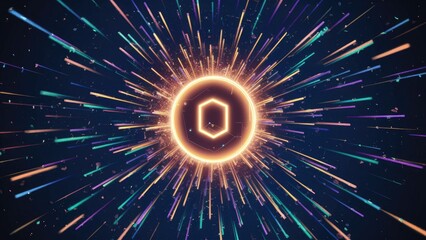Poster - Abstract particles background for digital technology and corporate presentations