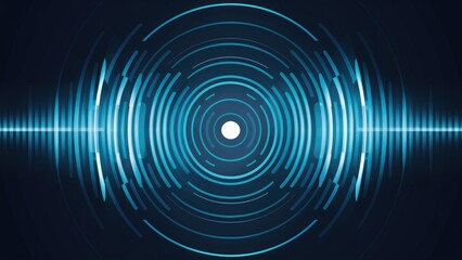 Poster -  Abstract representation of radio waves on a dark background.