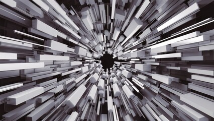 Poster - Abstract seamless geometric shapes background featuring dynamic rectangles in white and gray tones, ideal for business and technology concepts.