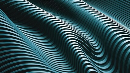 Poster - Abstract wavy line wallpaper design. Dynamic wireframe background.