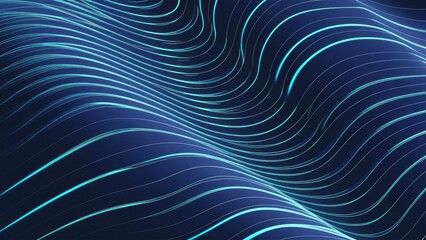 Poster - Abstract wavy line wallpaper design. Dynamic wireframe background.