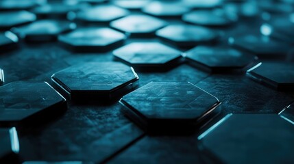 Poster - 3D rendered digital background featuring a hexagonal graphic design