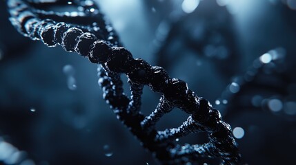 Poster - 3D rendering of a black DNA model