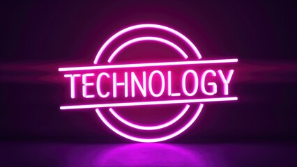 Poster - Bright pink neon sign with 