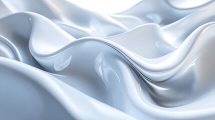 Poster - 3D rendering of fluid undulating sheets in an abstract design