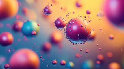 Poster - Colorful abstract composition featuring small spherical elements