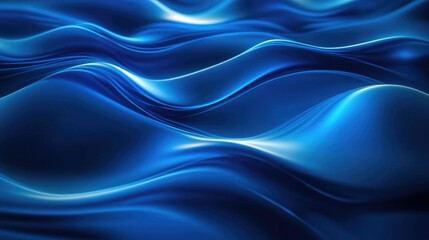 Poster - Abstract blue backdrop featuring flowing smooth lines