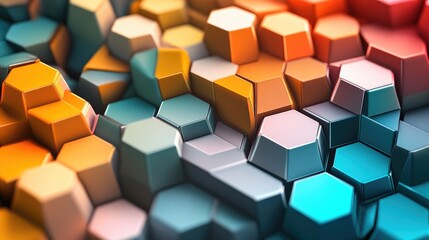 Poster - Abstract geometric mosaic pattern with a 3D effect