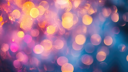 Poster - Abstract glowing light bokeh with a soft blurred background effect