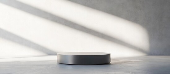 Poster - 3D rendering of a metallic podium against a minimalist white backdrop