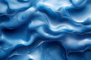 Poster - Abstract blue liquid wave with a vibrant and colorful background,