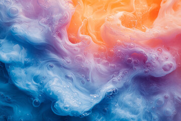 Poster - Abstract blue splash wave merging into a vibrant multicolor scene,