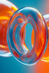 Poster - Energetic abstract scene of two magnets pushing each other away,