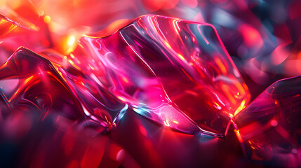 Vibrant Neon Waves: A Dynamic Abstract Background Illuminated by Light and Color