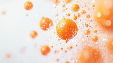 Poster - Orange bubbles in water