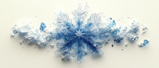 A beautiful blue snowflake design with glittering accents, perfect for winter or holiday-themed projects.