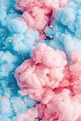 Aufkleber - Colorful swirls of pink and blue against a solid background in soft pastel hues