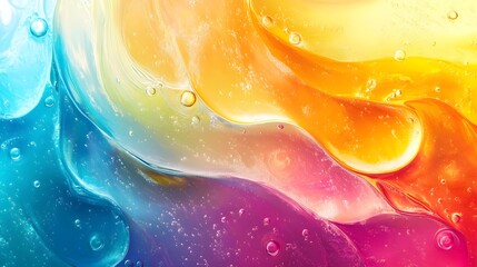 Wall Mural - Abstract Colorful Liquid Swirls and Bubbles