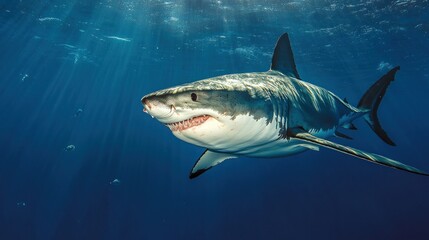 Sticker - Great White Shark Underwater