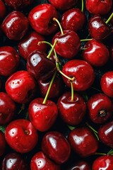 Wall Mural - red cherries background