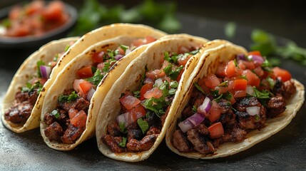 Delicious Street Tacos with Fresh Salsa Generative AI