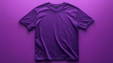 Canvas Print - Purple T-shirt isolated on vibrant background Generative AI