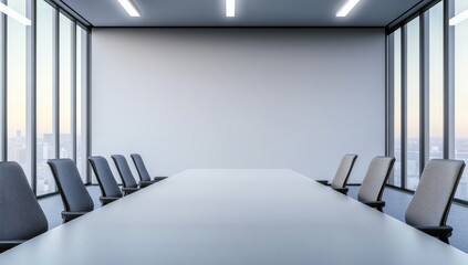 Poster - Blurred, empty modern office interior with a blurred background