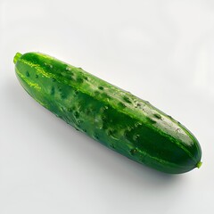 Wall Mural - A realistic advertising shot a perfect cucumber , realistic photo, hd, , side view, deep of field ,white background