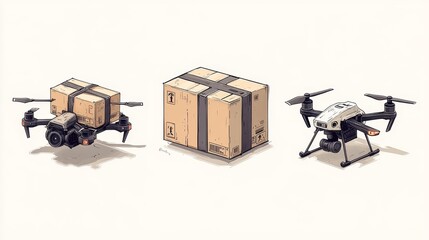 Drone Package Delivery Concept Generative AI