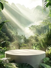 Poster - White platform in jungle