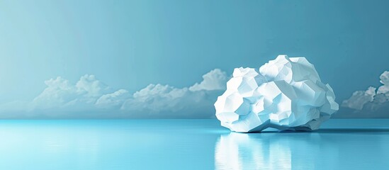 Aufkleber - Cloud computing concept illustrated with a white paper cloud on a blue background with copy space for text