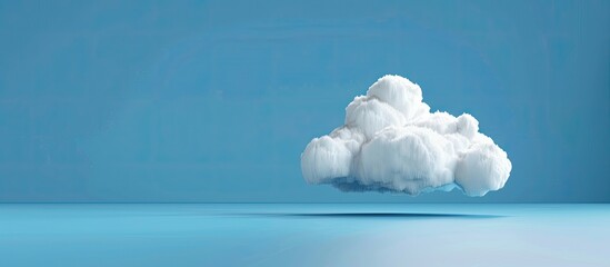 Aufkleber - Cloud computing concept illustrated with a white paper cloud on a blue background with copy space for text