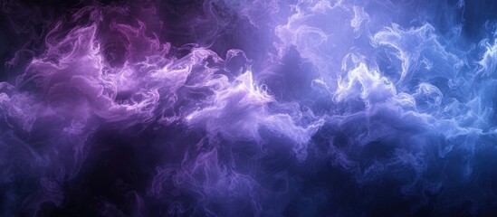 Sticker - A copious amount of swirling purple and blue mist against a backdrop of midnight black provides ample space for additional content