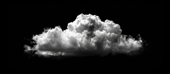 Poster - Clean and minimalistic design with a white cloud set against a black backdrop creates a professional look enhancing contrast and visibility perfect for showcasing art in a copy space image